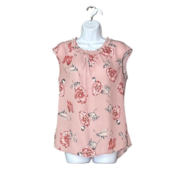 Daniel Rainn pink floral sleeveless blouse size M - Picture 1 of 8